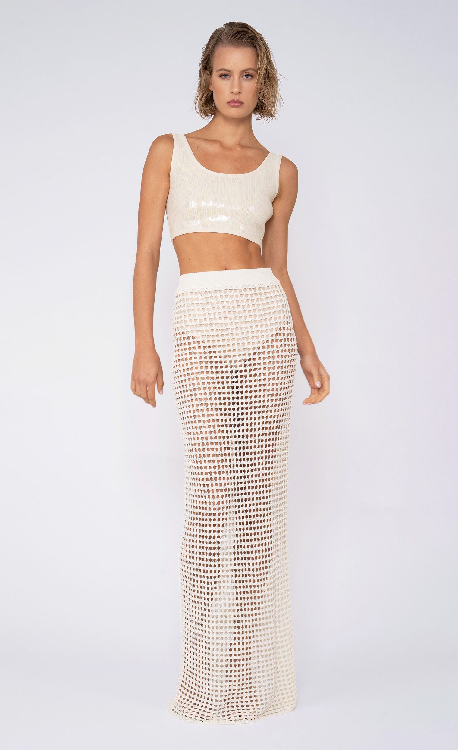 Brianna Maxi Skirt - Ivory Skirt Nonchalant Label