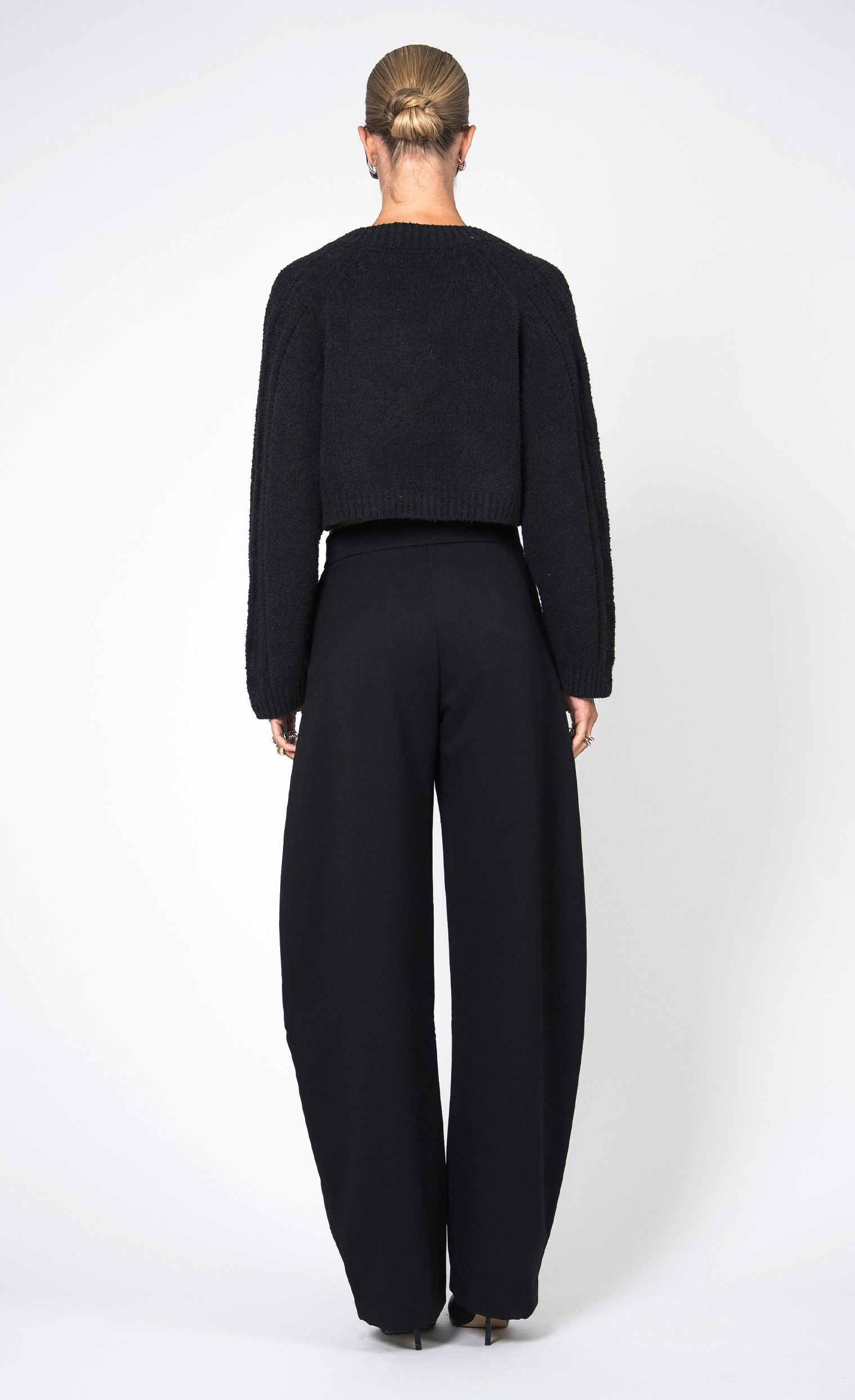 Sam Crop Sweater - Black Top Nonchalant Label