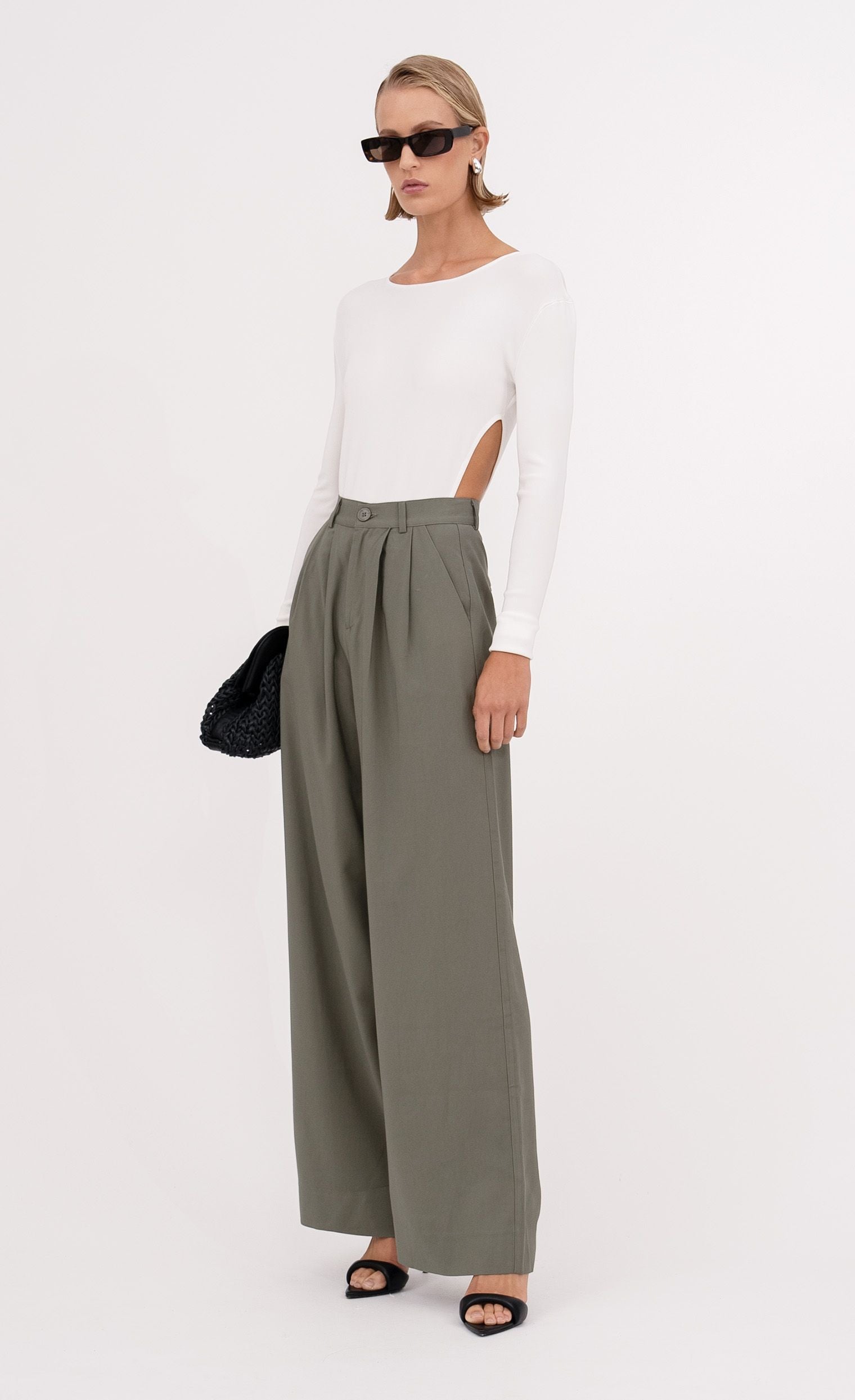 Fabi Wide Leg Pant - Olive nonchalantlabel