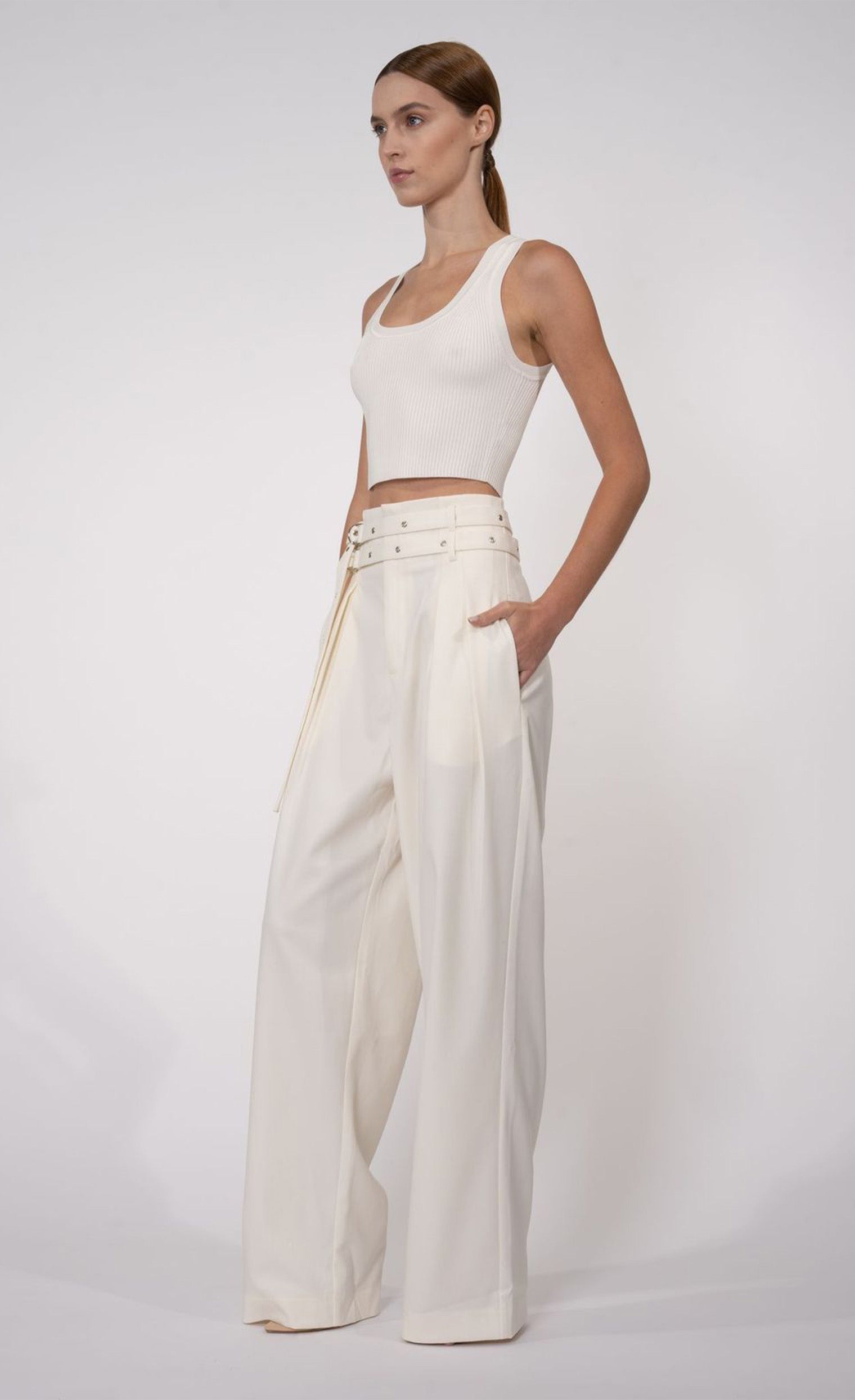 Eve Crop - White Top Nonchalant Label