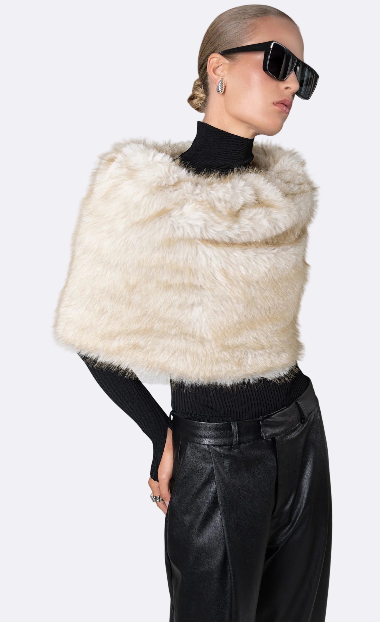Pascale Faux Fur Shawl – Nonchalant Label