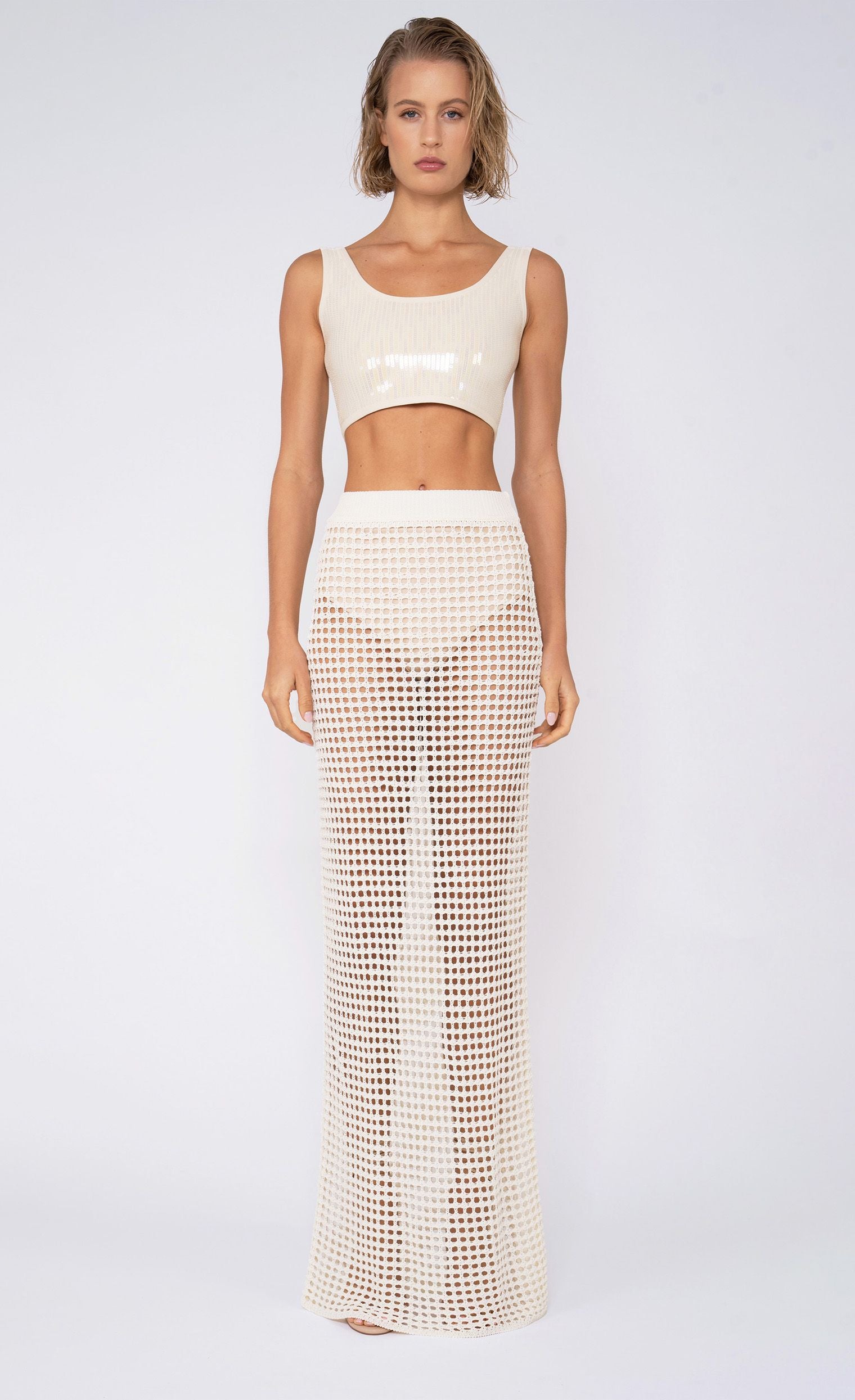 Brianna Maxi Skirt - Ivory Skirt Nonchalant Label