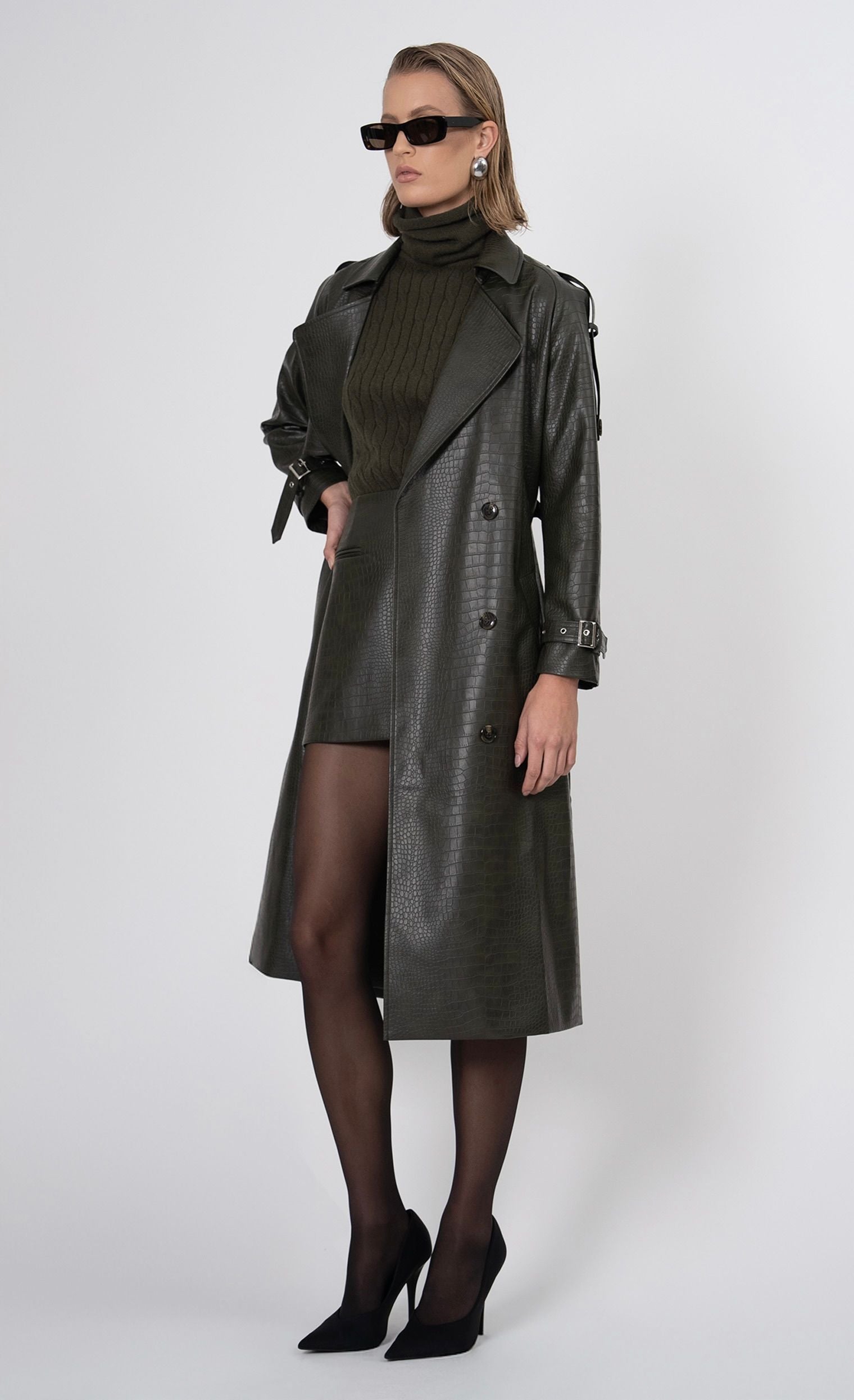 Adrian Trench Trench Coat Nonchalant Label