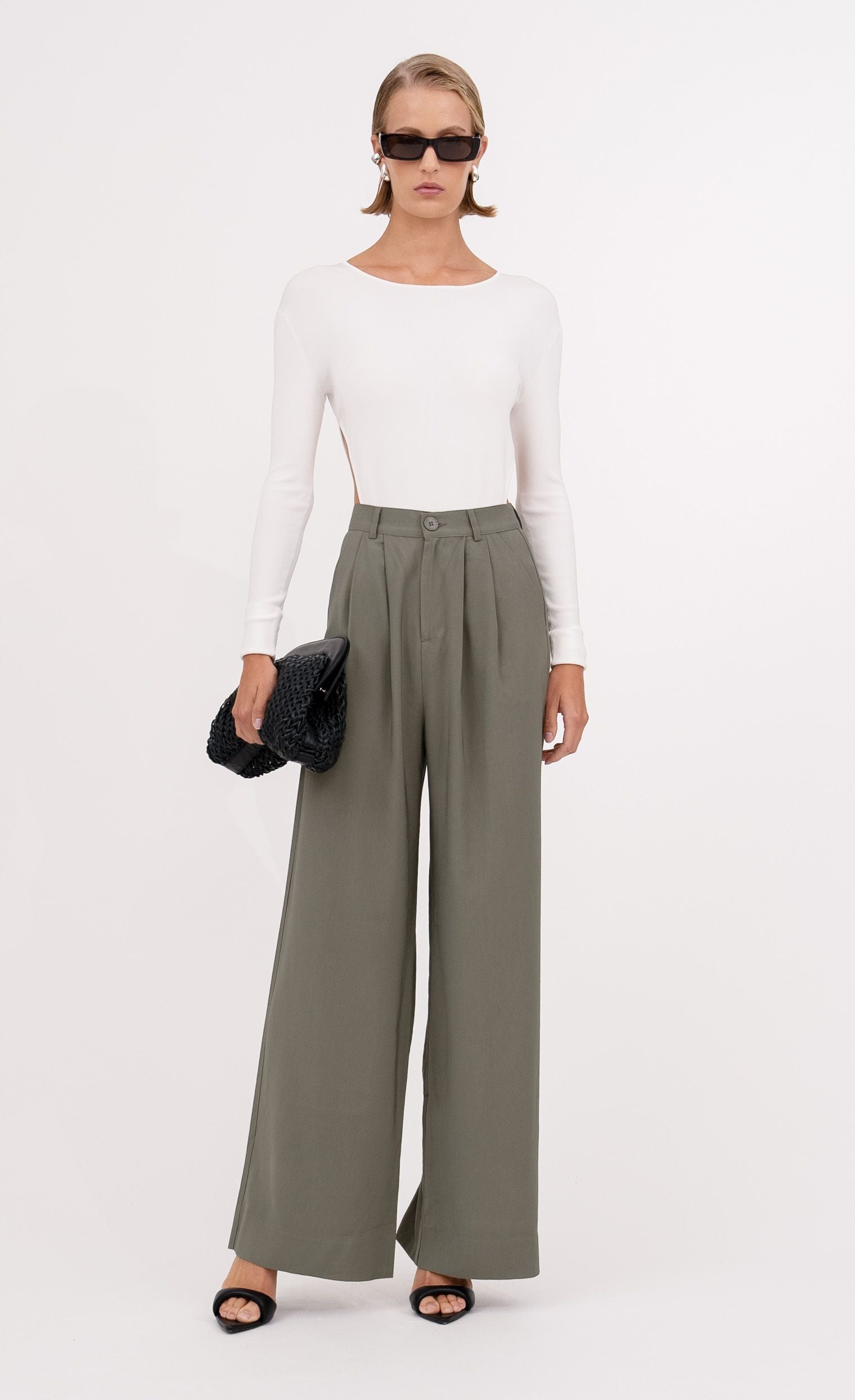 Fabi Wide Leg Pant - Olive nonchalantlabel