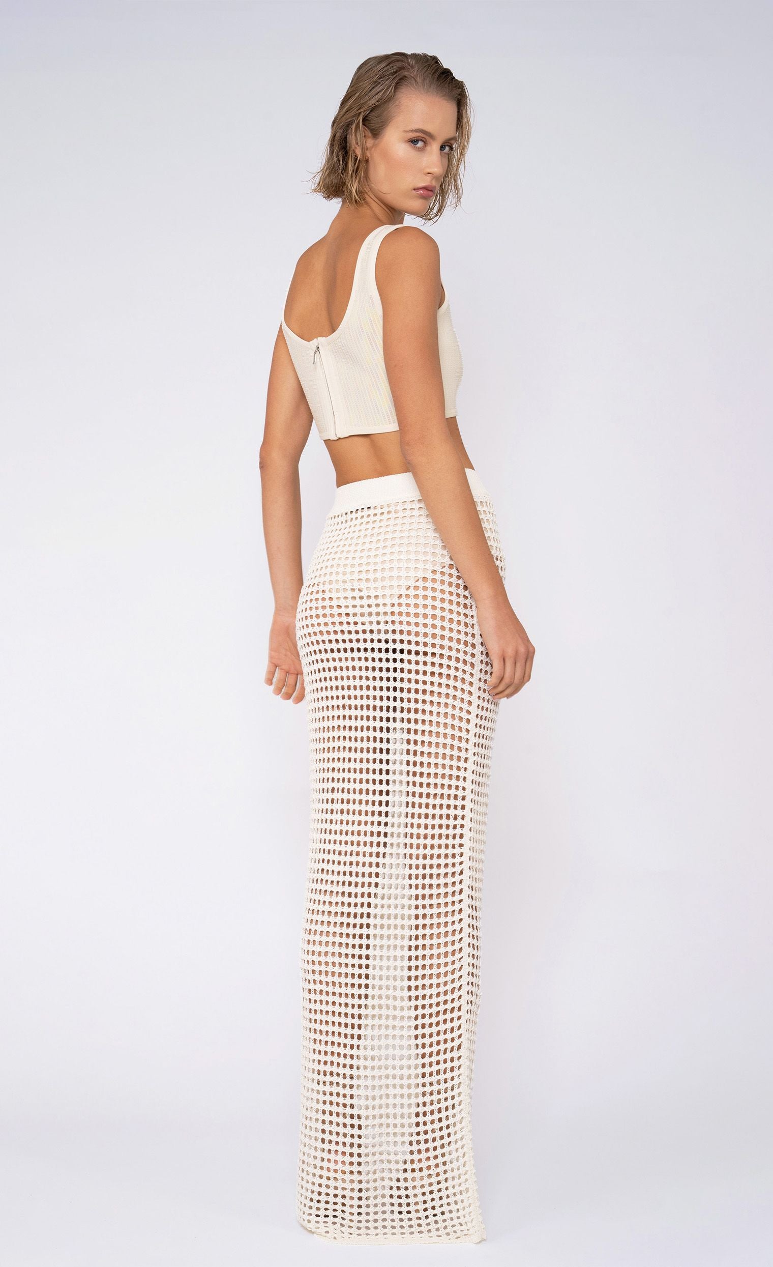 Brianna Maxi Skirt - Ivory Skirt Nonchalant Label