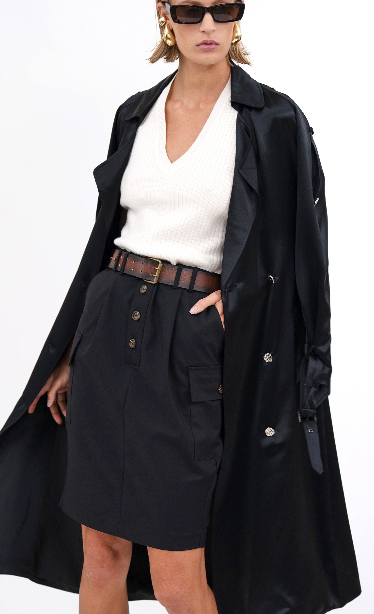 Violet Trench Trench Coat Nonchalant Label