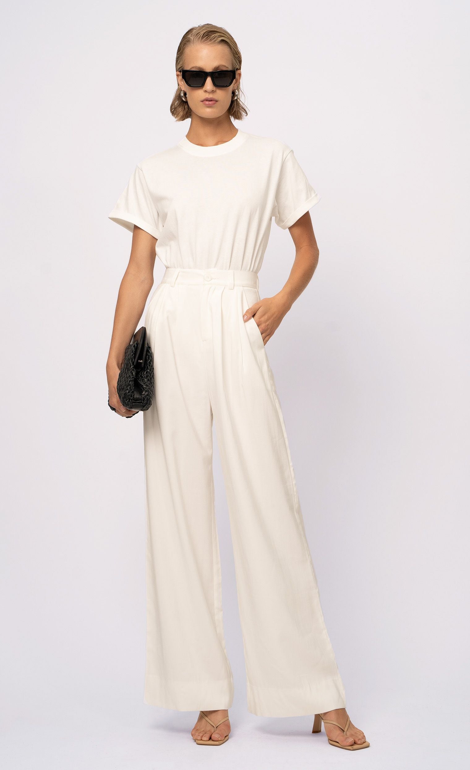 Fabi Wide Leg Pant - White nonchalantlabel