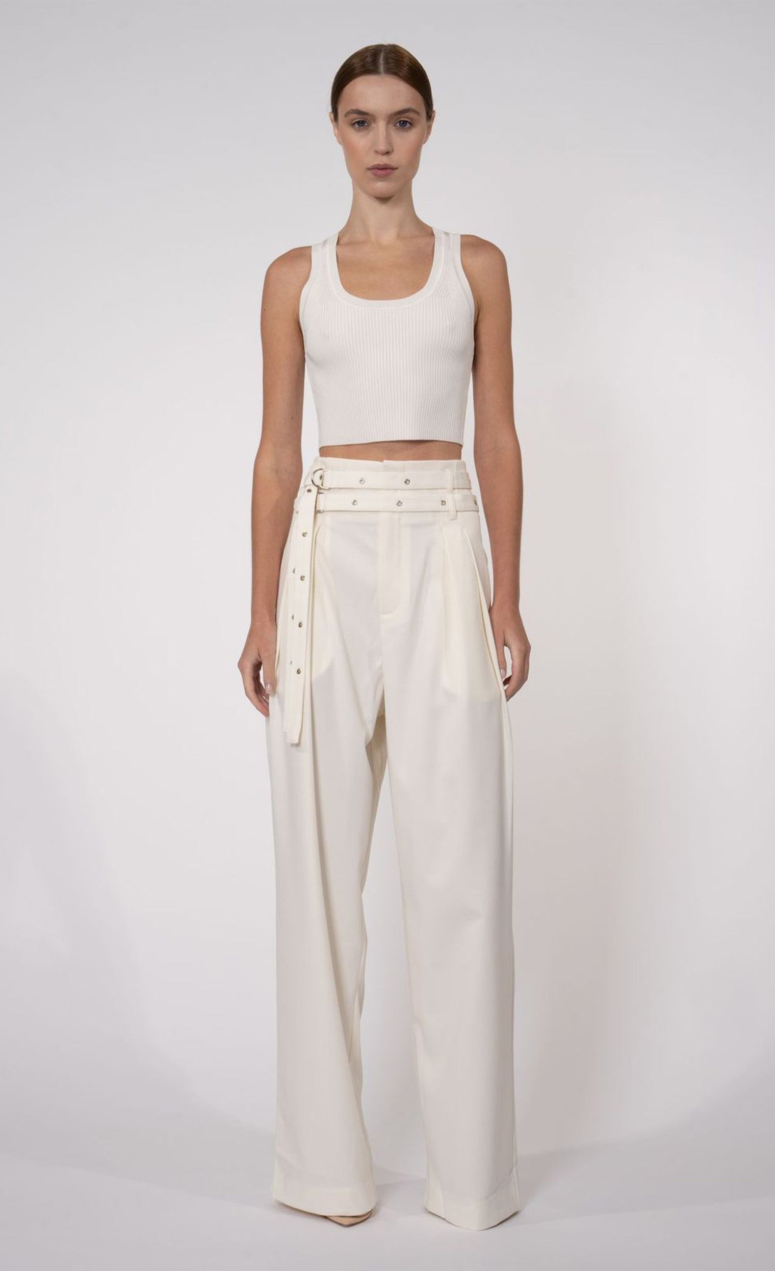 Eve Crop - White Top Nonchalant Label