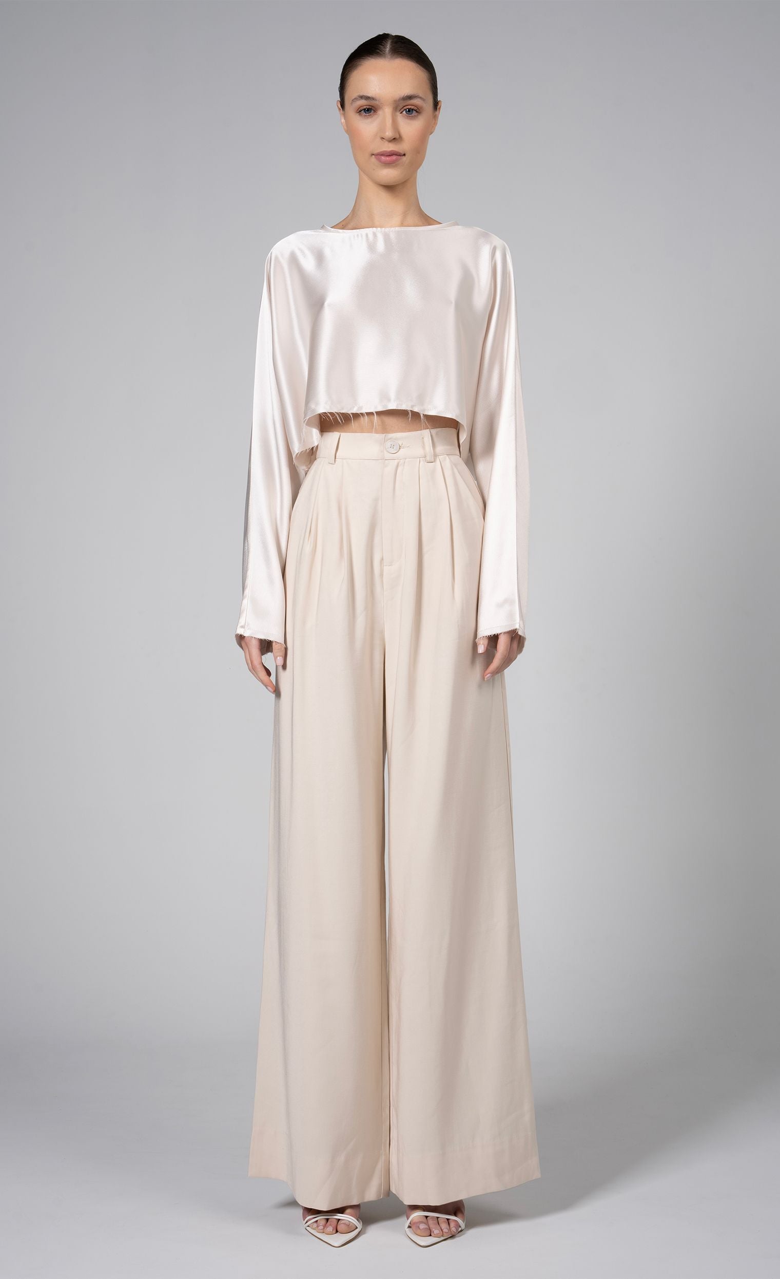 Fabi Wide Leg Pant - Oat nonchalantlabel