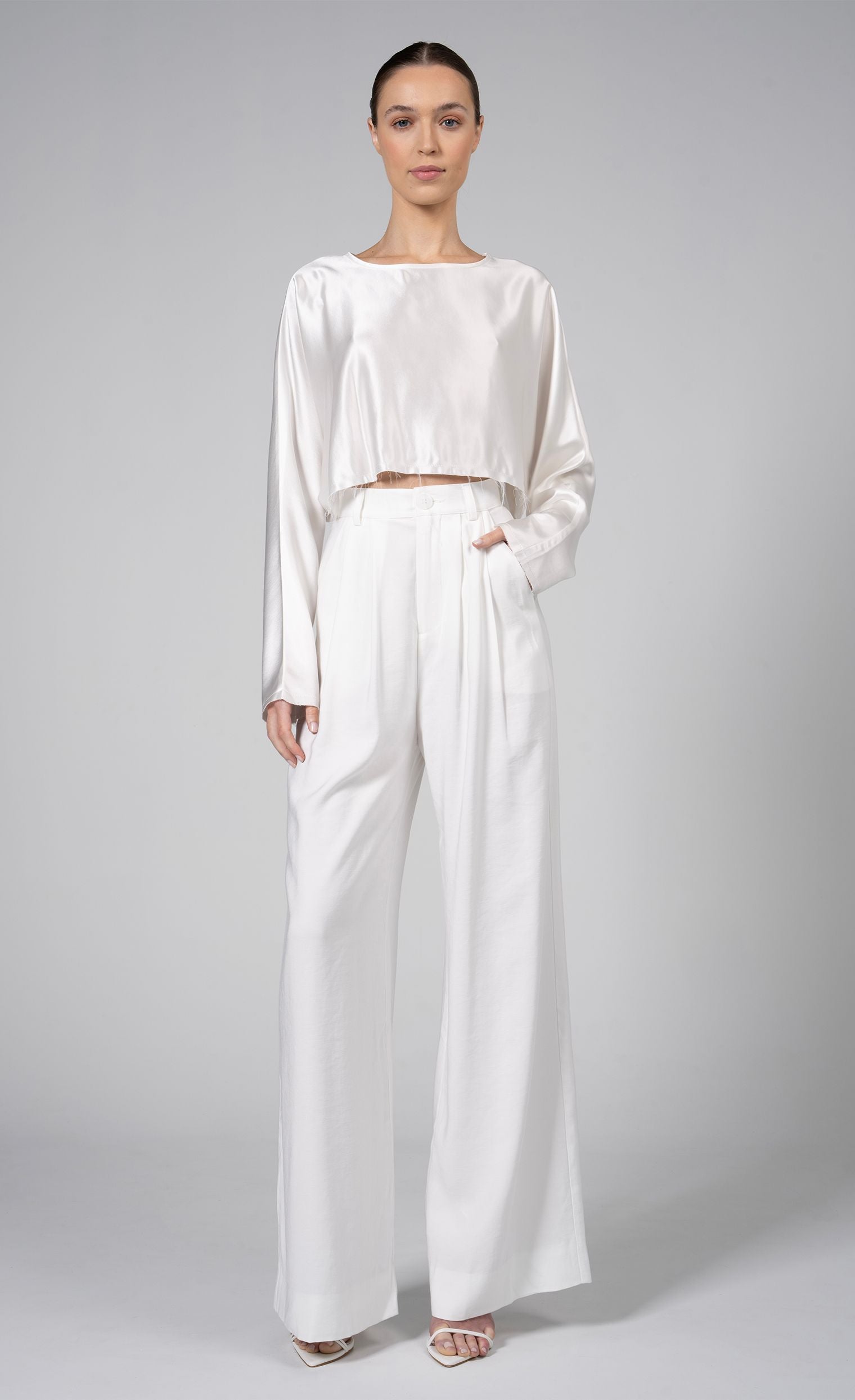 Fabi Wide Leg Pant - White nonchalantlabel