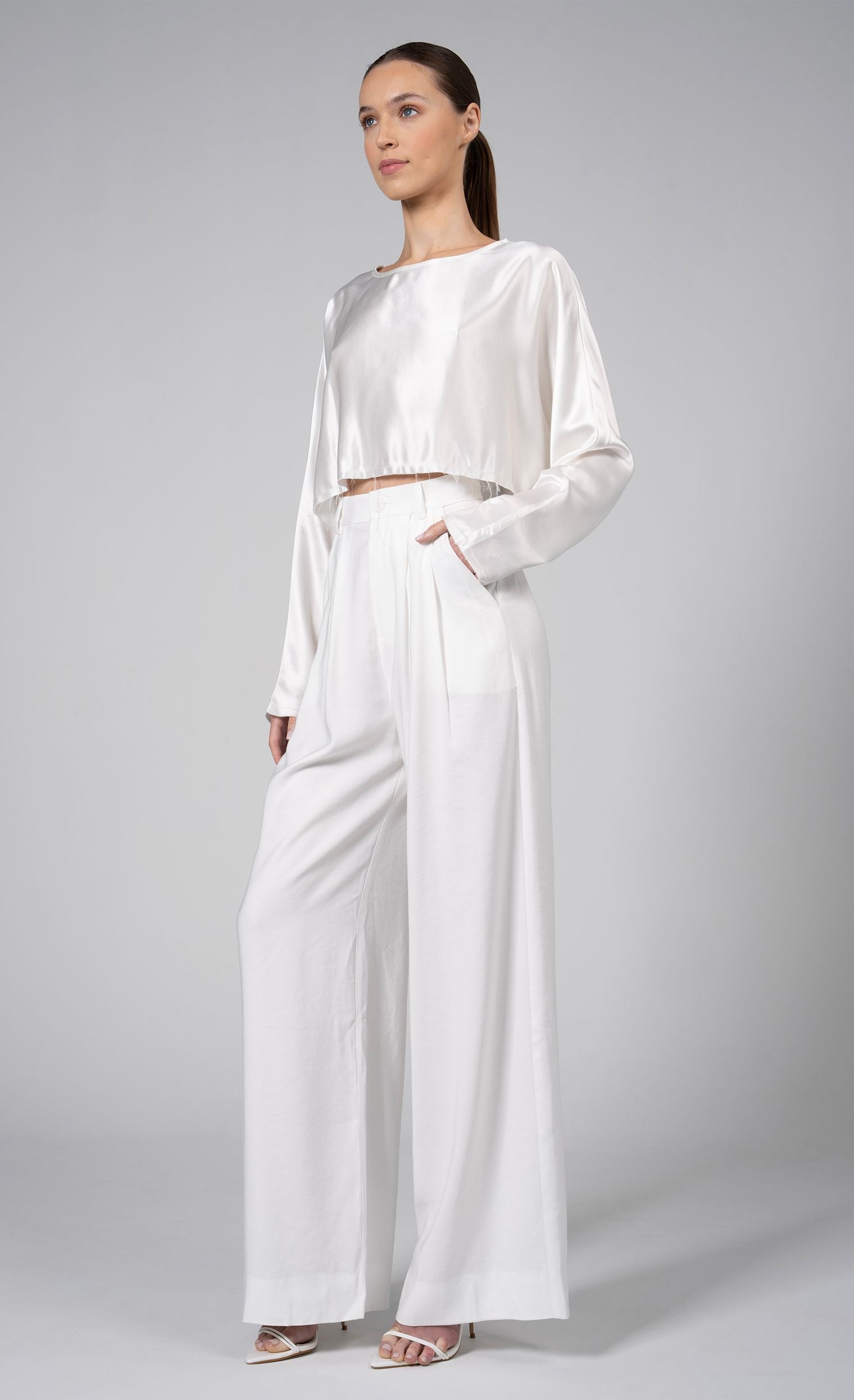 Fabi Wide Leg Pant - White nonchalantlabel