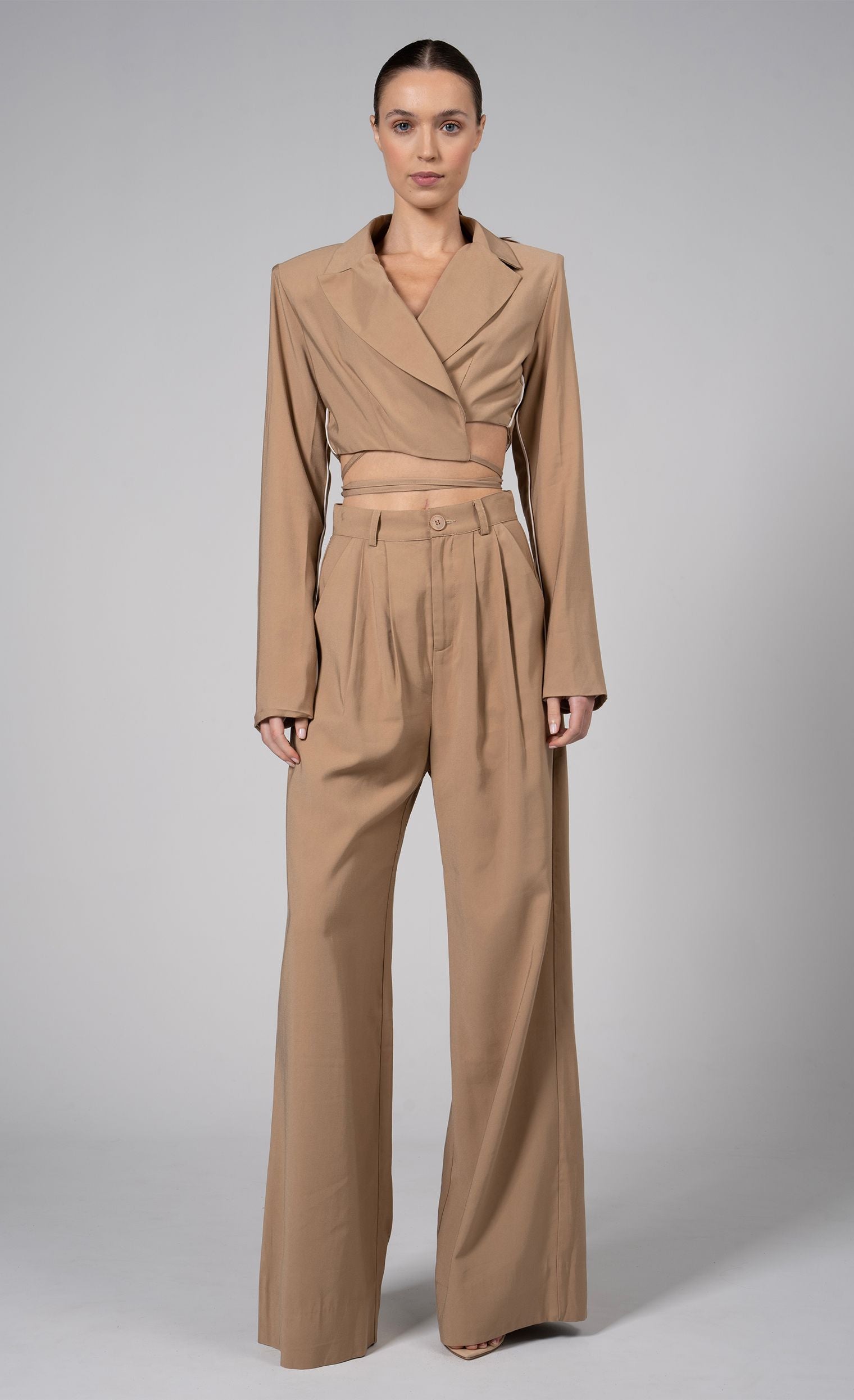 Cade Crop Jacket - Camel Top Nonchalant Label
