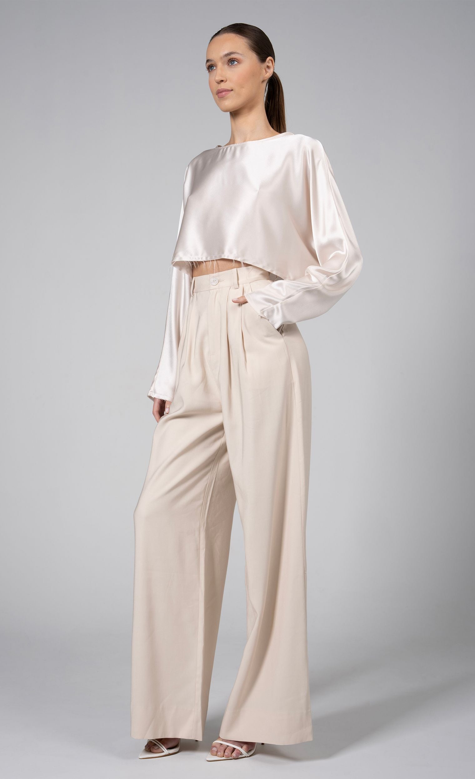 Fabi Wide Leg Pant - Oat nonchalantlabel