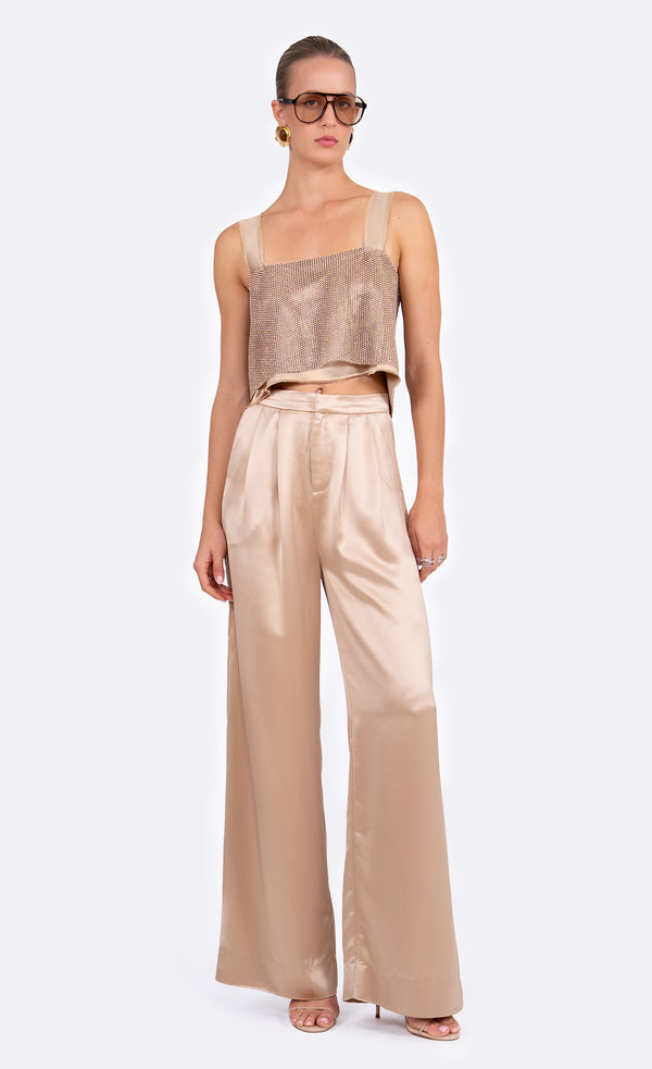 Catrina Jewel Tank - Sand Crop Top Nonchalant Label