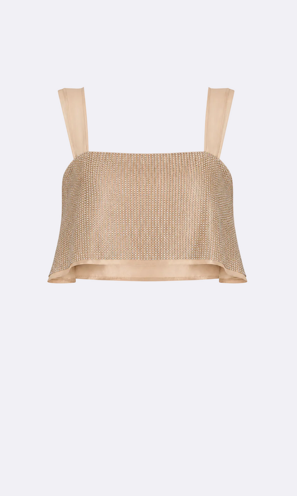 Catrina Jewel Tank - Sand Crop Top Nonchalant Label