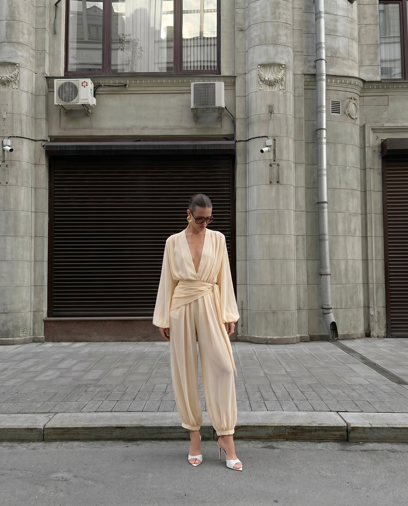 Juna Bodysuit paired with the Alba Pant and Amelia Silk Scarf