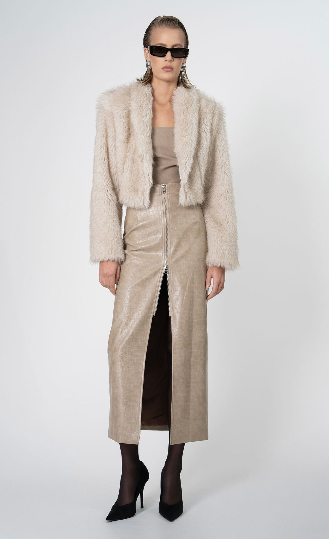 Uma Faux Fur Jacket - Ivory Jacket Nonchalant Label