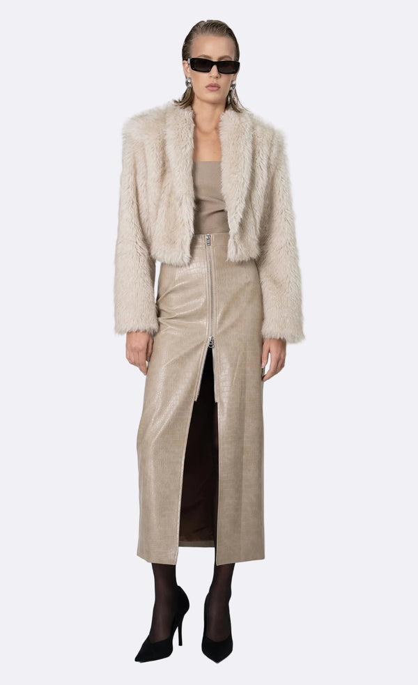 Uma Faux Fur Jacket - Ivory Jacket Nonchalant Label