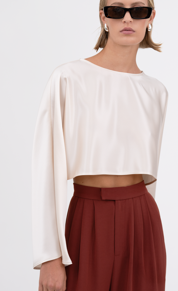 Elena Crop - Champagne Top Nonchalant Label