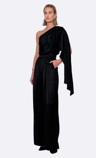 High-waisted, wide-leg pant - Paris Sky Black – Nonchalant Label