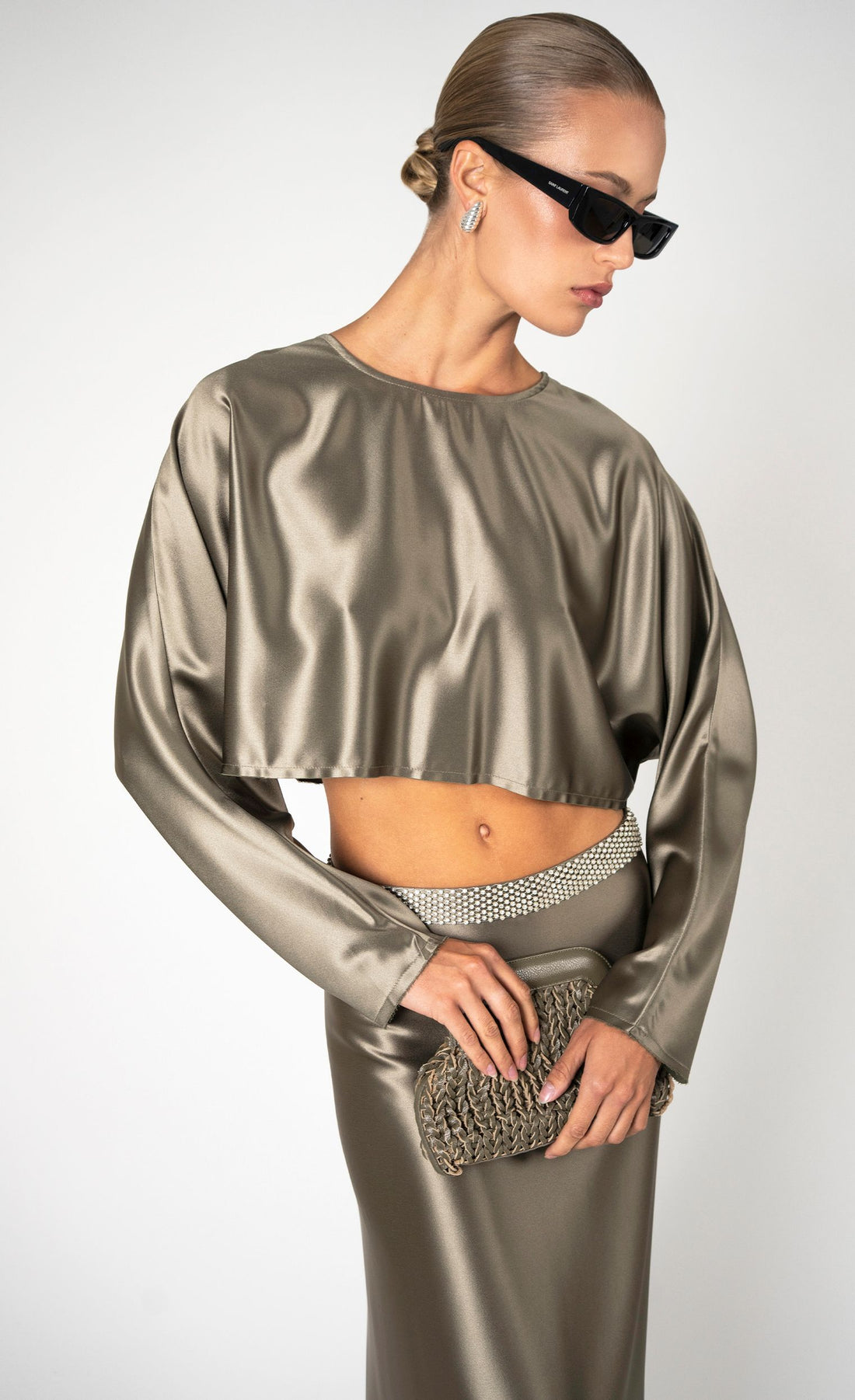 Emilia Crop - Moss Top Nonchalant Label