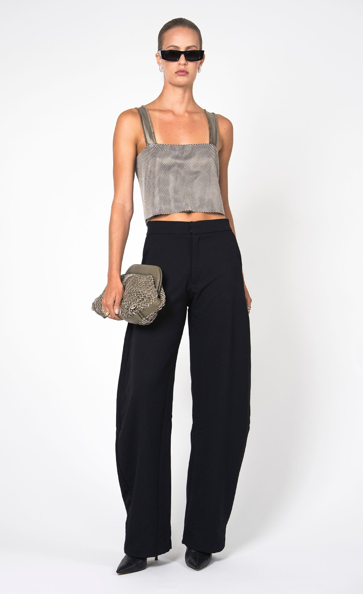 Catrina Jewel Tank - Moss Crop Top Nonchalant Label