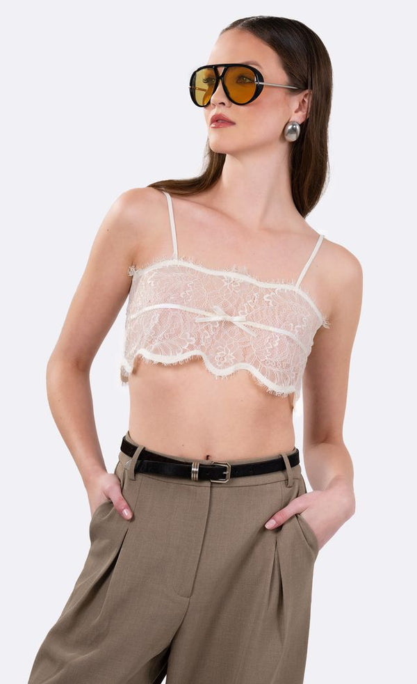 Clarissa Crop Crop Top - Lace Nonchalant Label