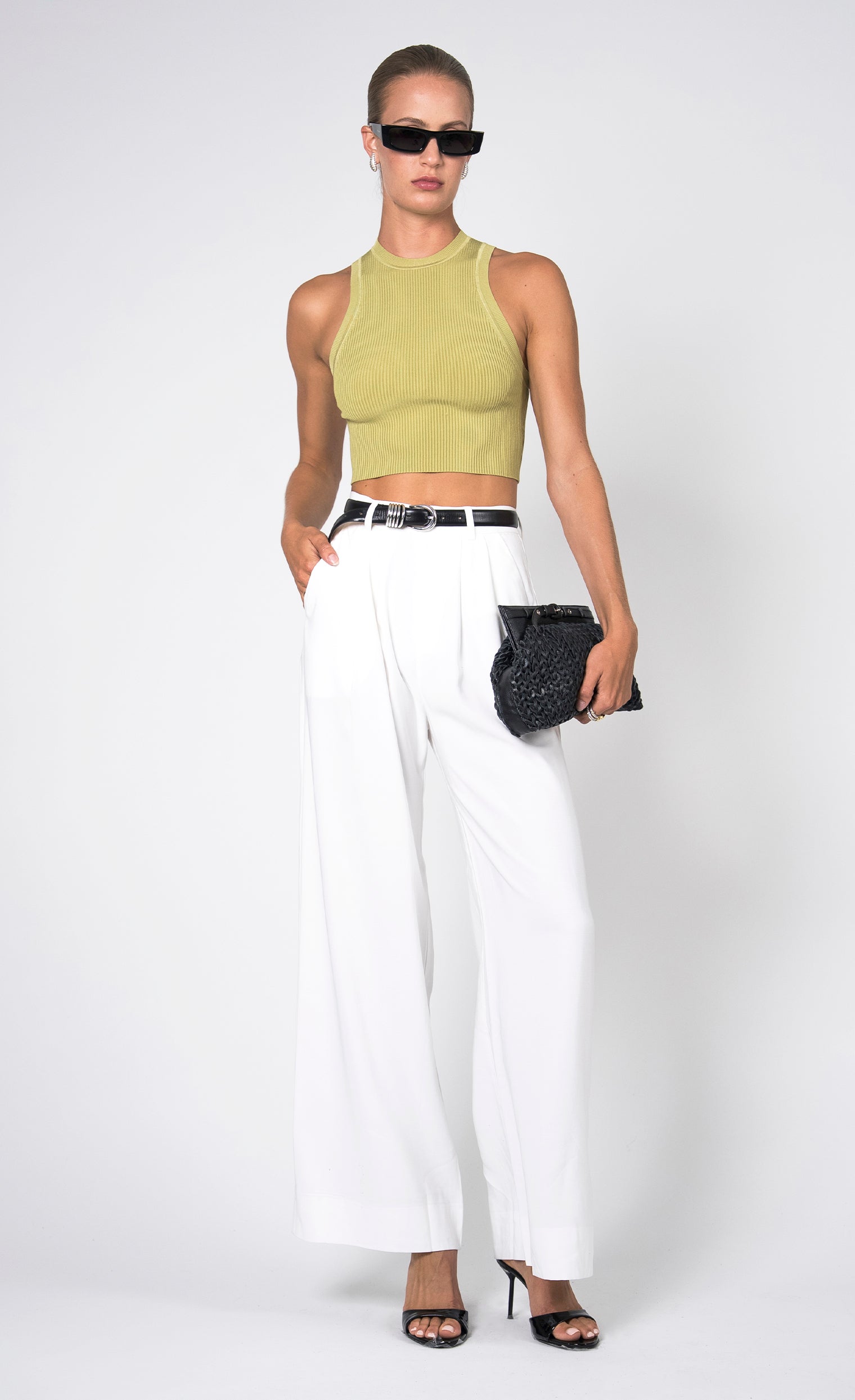 Fabi Wide Leg Pant - White nonchalantlabel