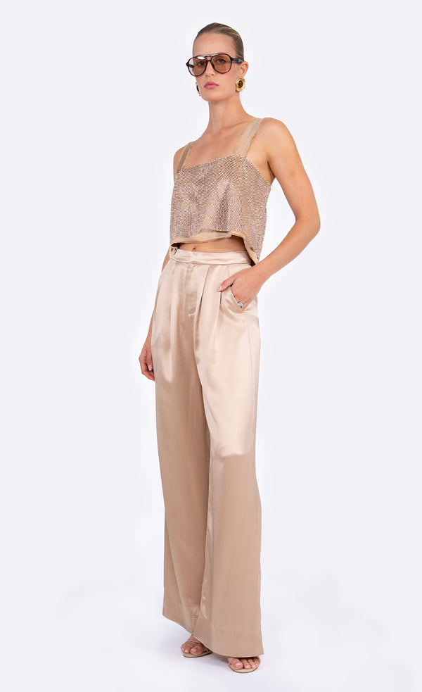 Catrina Jewel Tank - Sand Crop Top Nonchalant Label