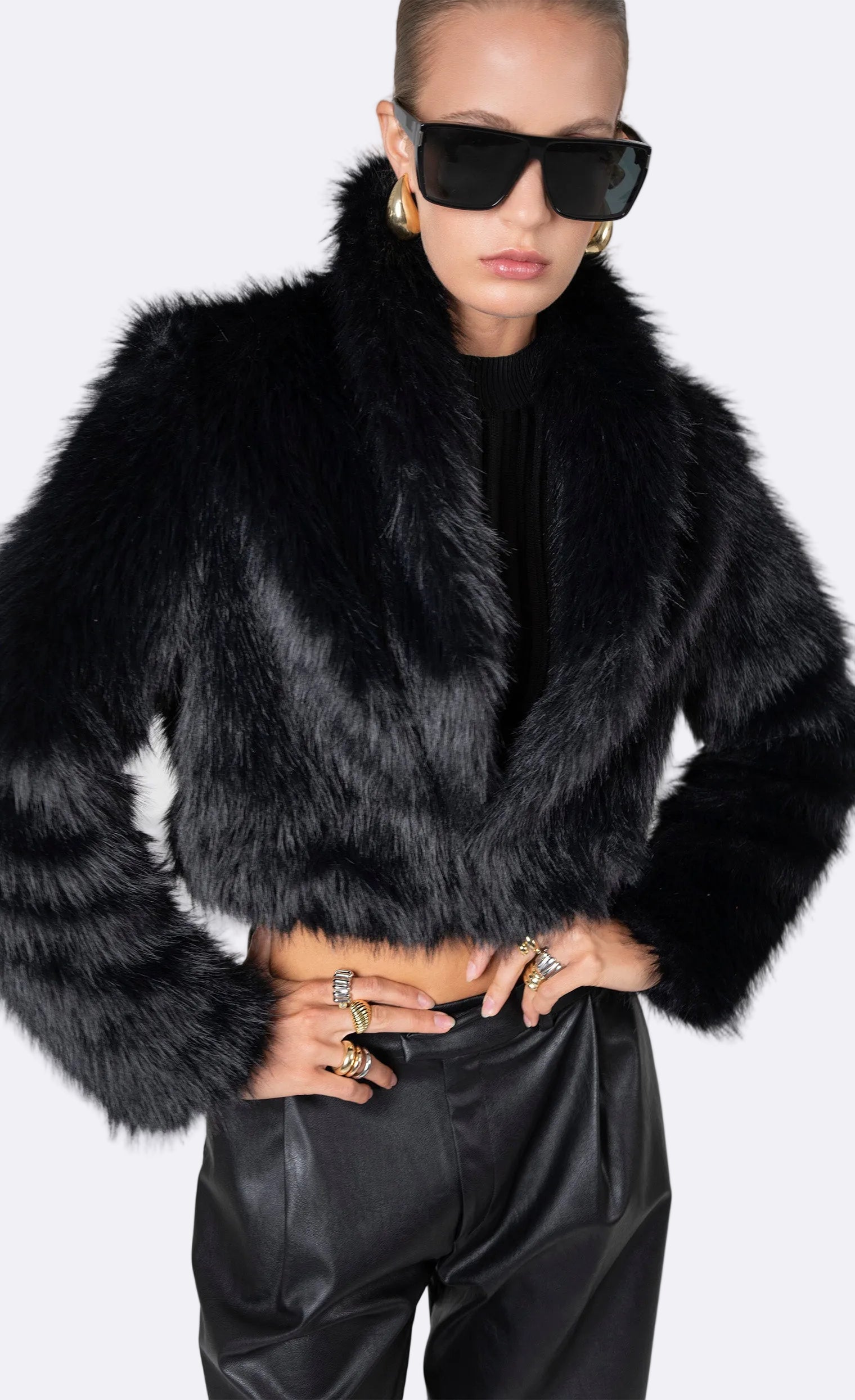 Uma Faux Fur Jacket - Black – Nonchalant Label