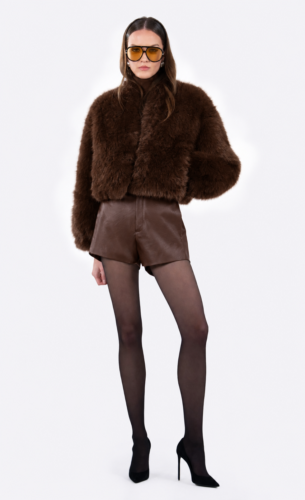 Daphne Faux Fur Jacket - Brown Jacket Nonchalant Label