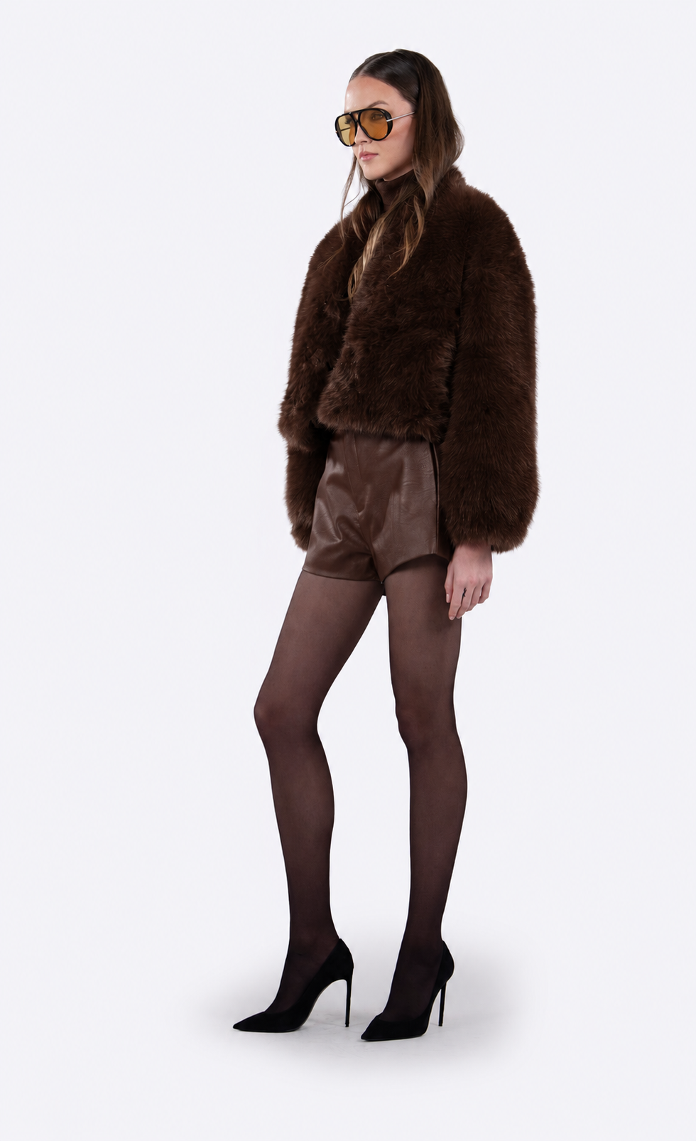 Daphne Faux Fur Jacket - Brown Jacket Nonchalant Label