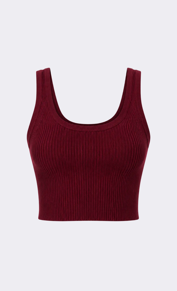 Eve Crop - Bordeaux Top Nonchalant Label