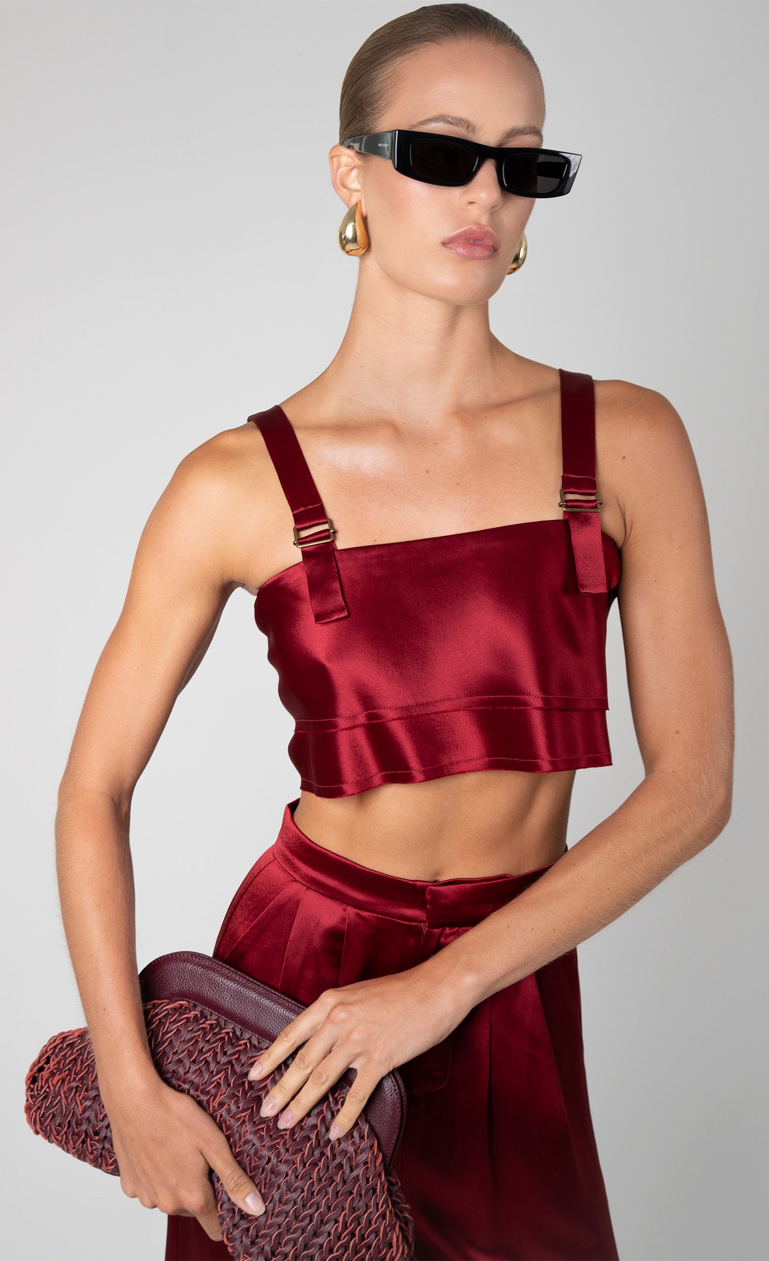Astrid Crop - Bordeaux Crop Top Nonchalant Label