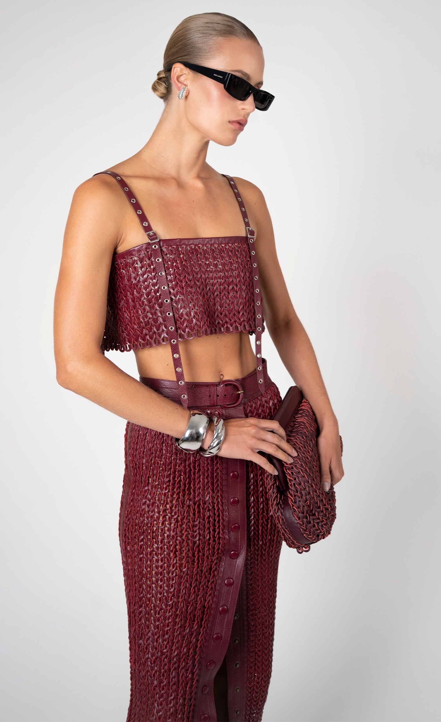 Karter Crop - Bordeaux Top Nonchalant Label