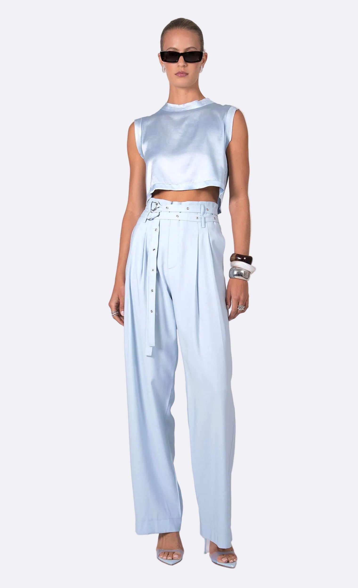 Mel Crop - Baby Blue Top Nonchalant Label