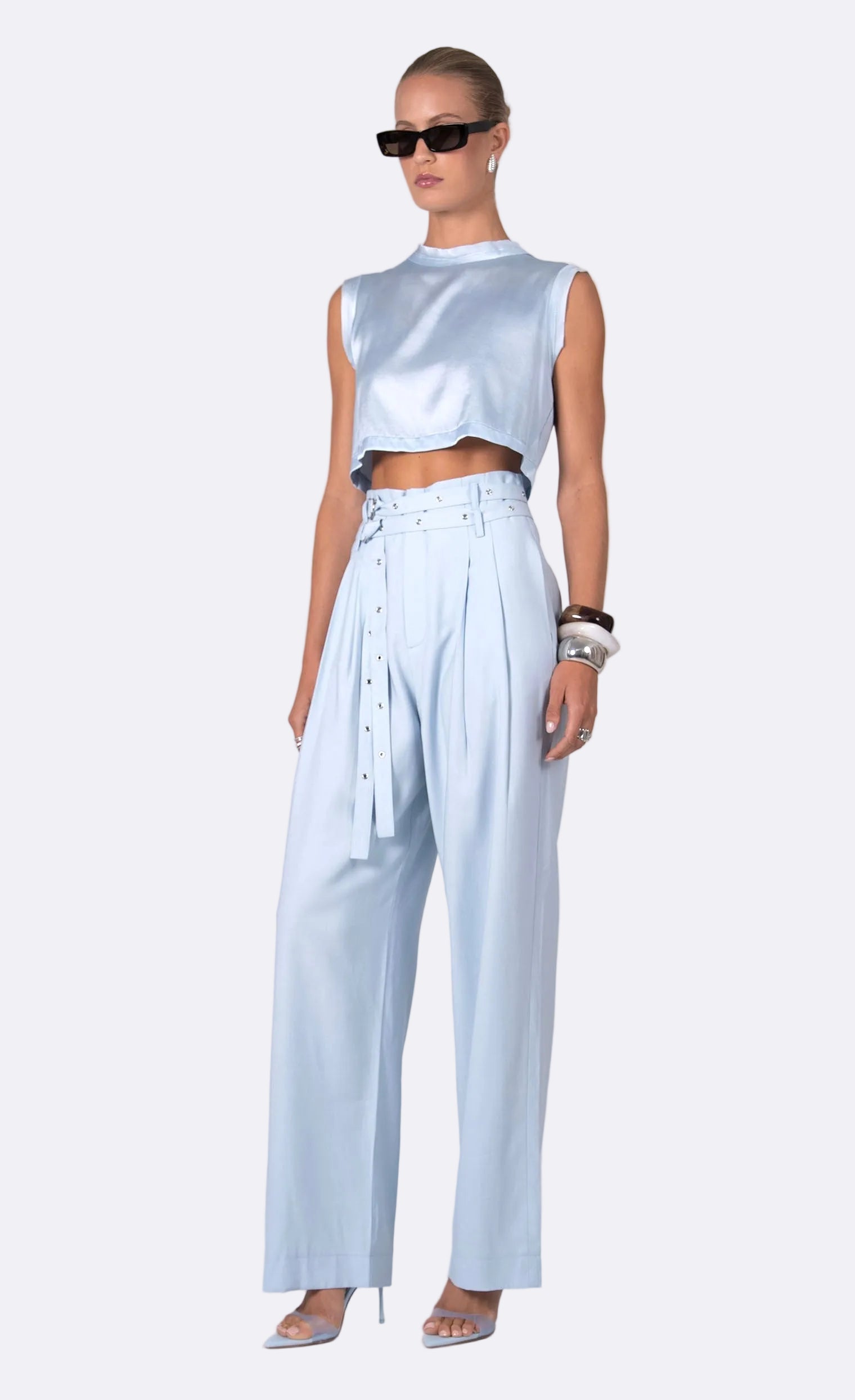 Mel Crop - Baby Blue Top Nonchalant Label