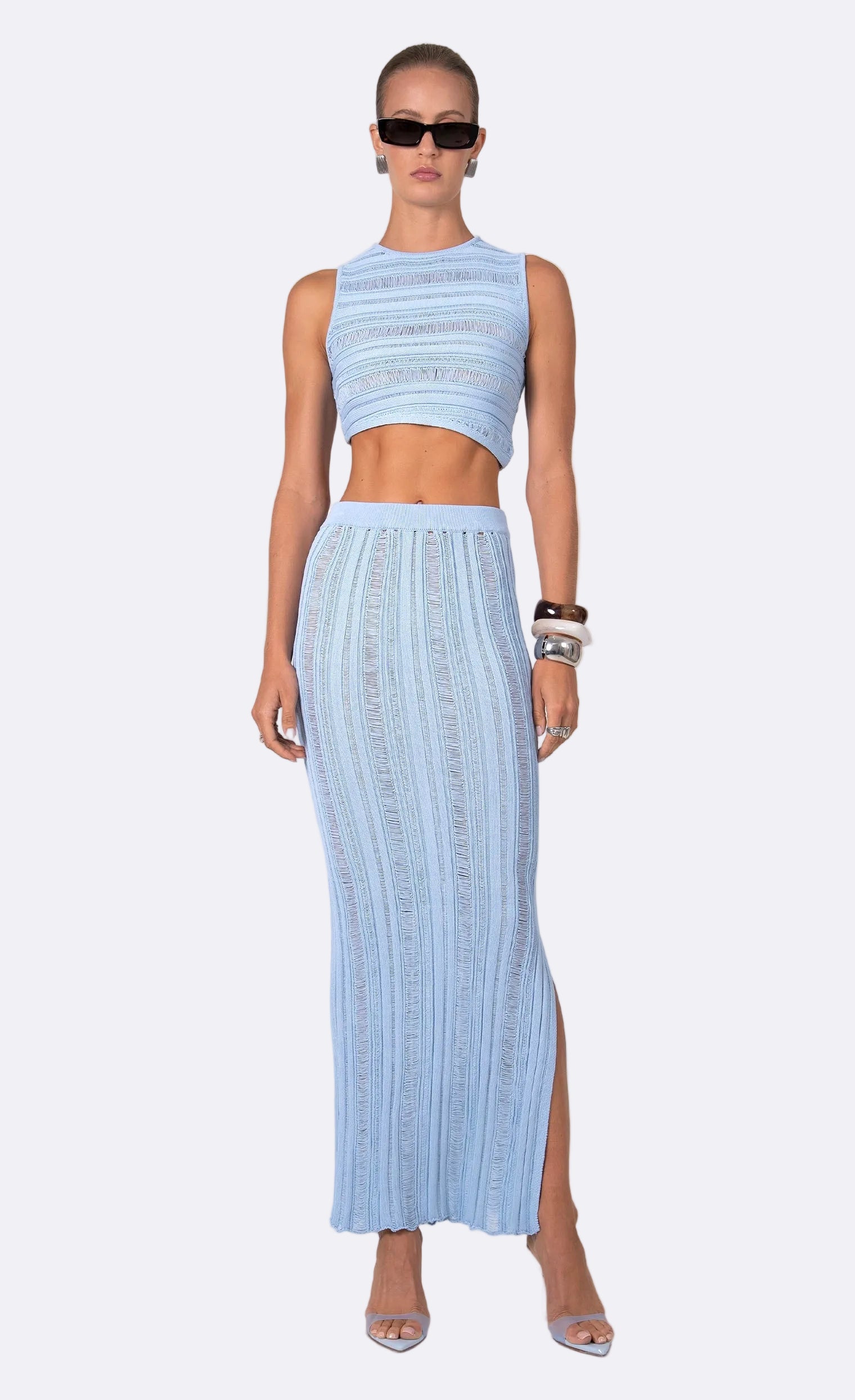 Jasmine Crop - Baby Blue Crop Top Nonchalant Label