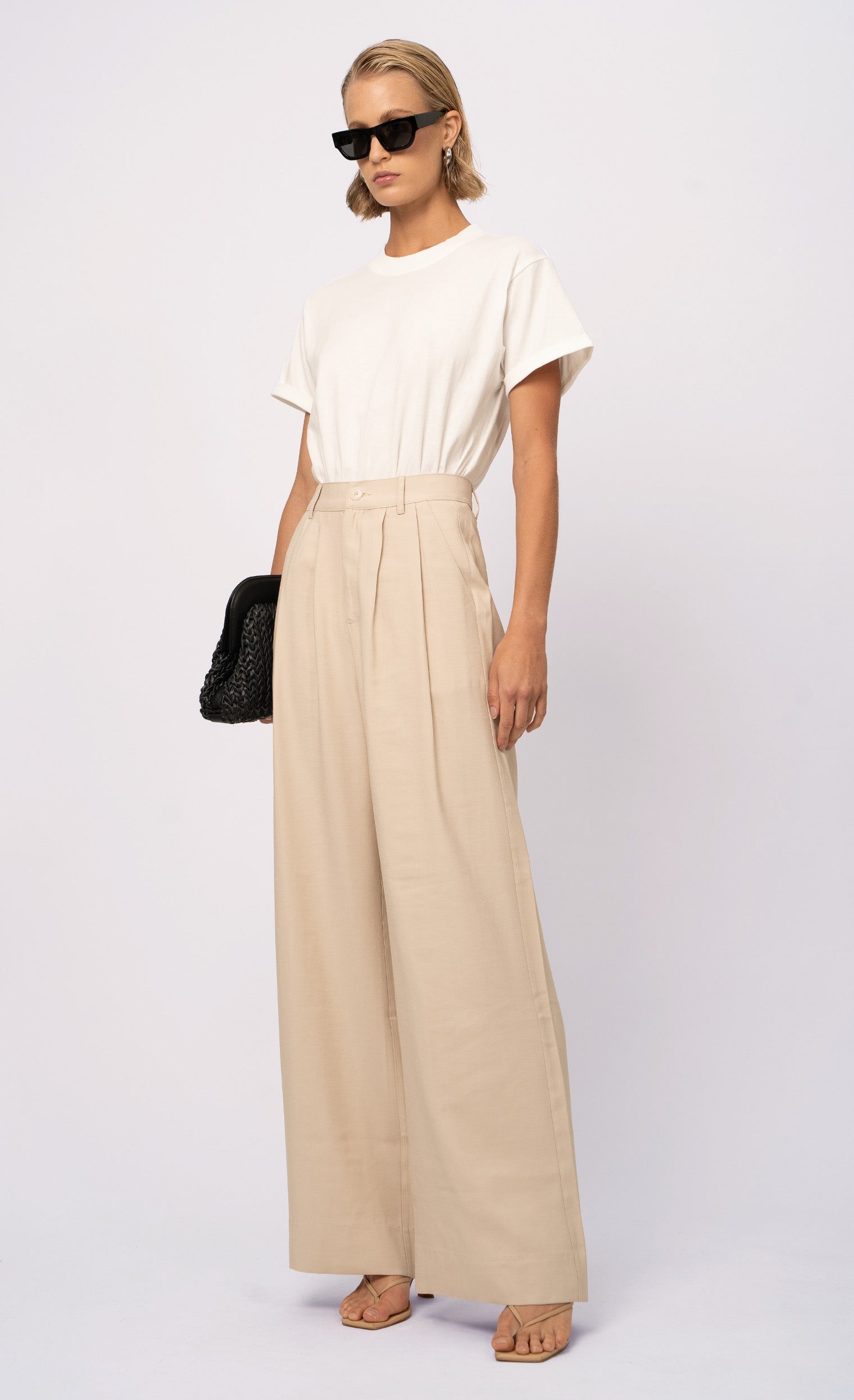 Fabi Wide Leg Pant - Oat nonchalantlabel