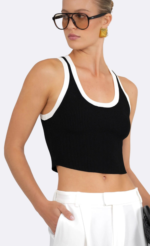 Eve Crop - Black & White Top Nonchalant Label