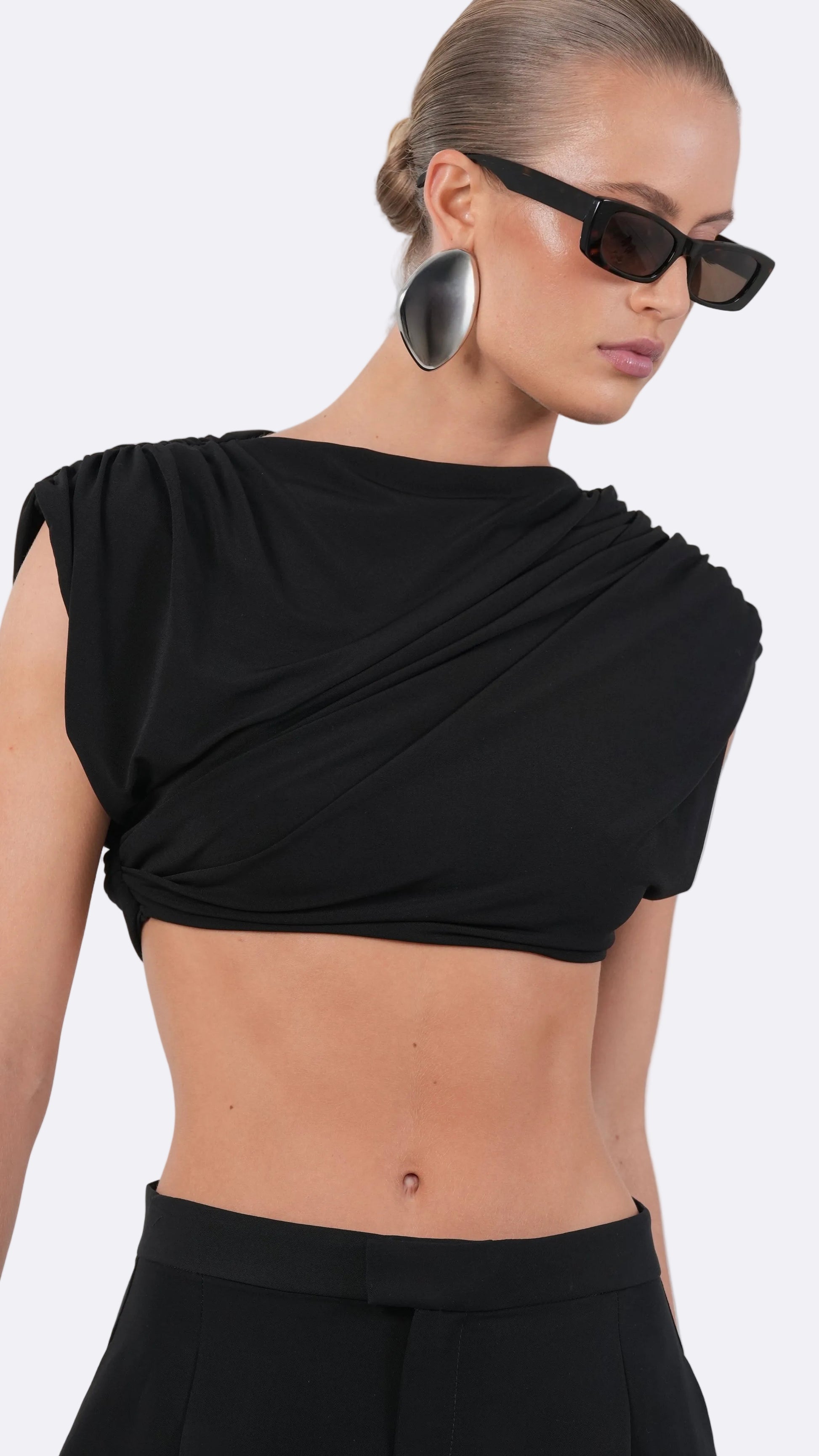 Lucinda Crop - Black Crop Top Nonchalant Label