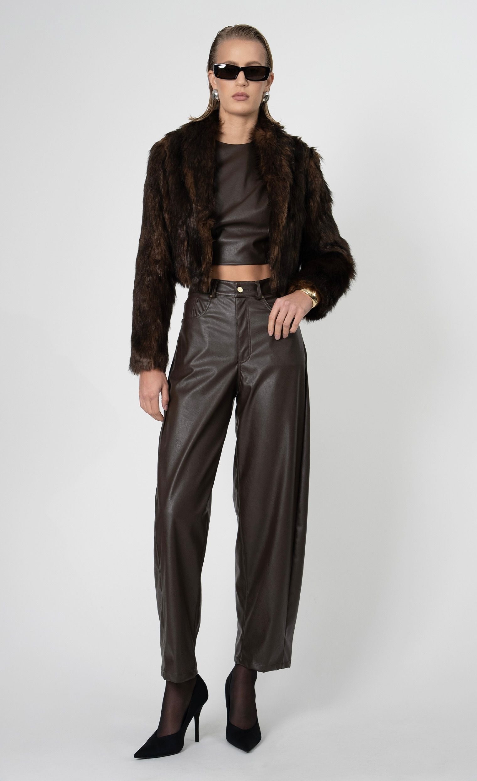 Uma Faux Fur Jacket - Brown Jacket Nonchalant Label
