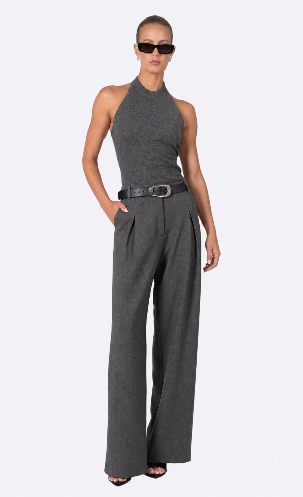 Tulsa Cashmere Halter - Gray Top Nonchalant Label