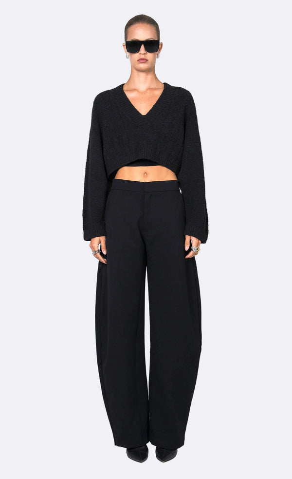 Sam Crop Sweater - Black Top Nonchalant Label