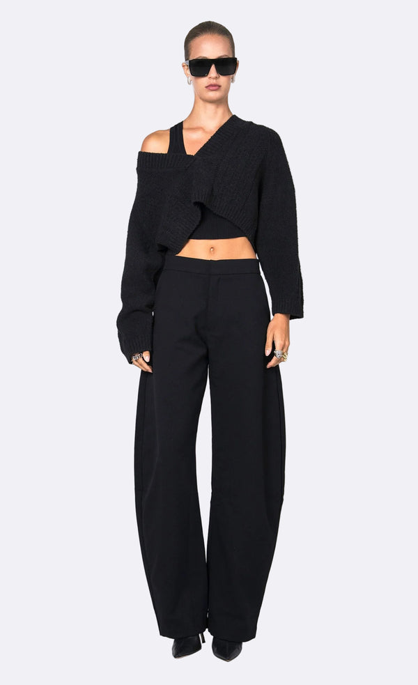 Sam Crop Sweater - Black Top Nonchalant Label