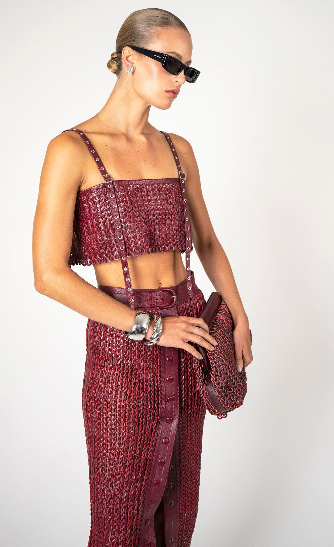 Karter Crop - Bordeaux Top Nonchalant Label