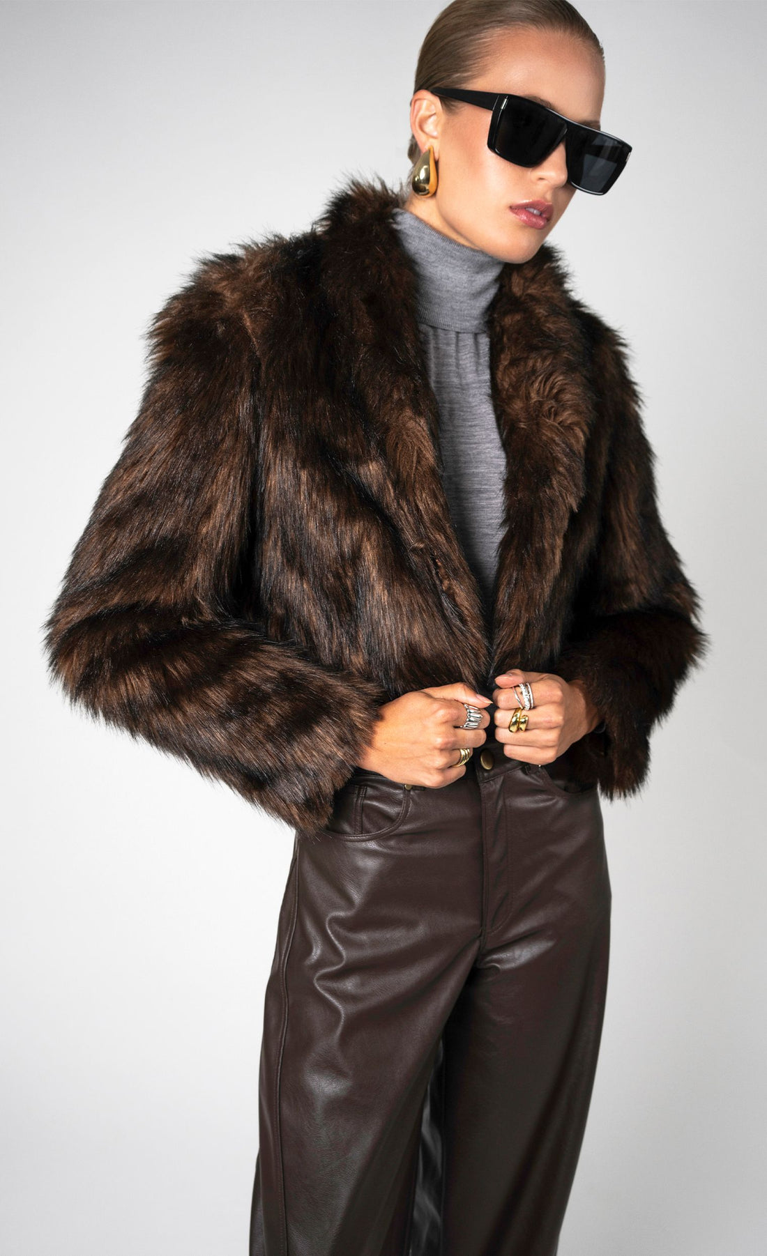 Uma Faux Fur Jacket - Brown Jacket Nonchalant Label