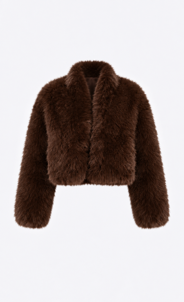 Daphne Faux Fur Jacket - Brown Jacket Nonchalant Label