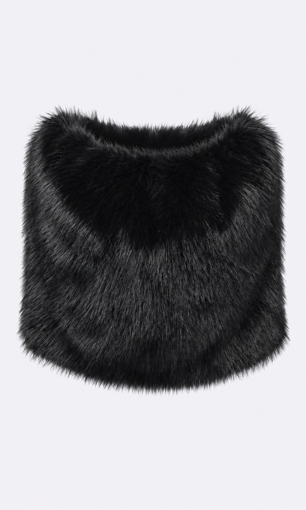 Pascale Faux Fur Shawl - Black Shawl Nonchalant Label