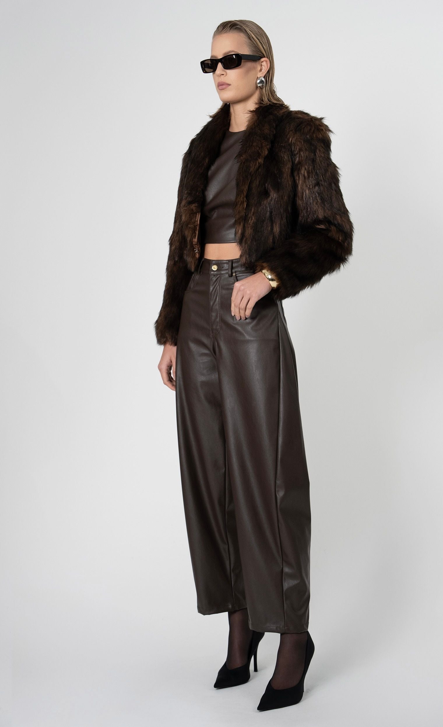 Uma Faux Fur Jacket - Brown Jacket Nonchalant Label